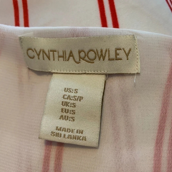 Cynthia Rowley Red & White Striped Tank Blouse S - Picture 4 of 4